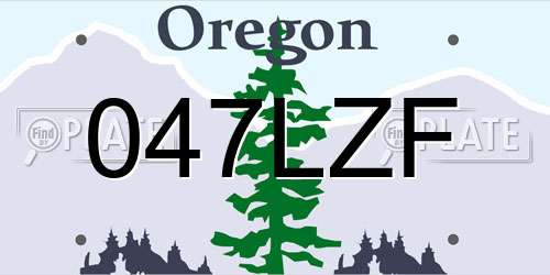 047LZF Oregon License Plate