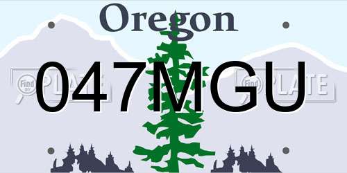 047MGU Oregon License Plate