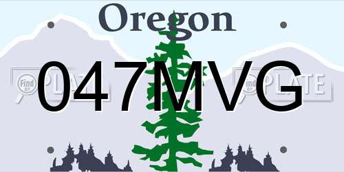 047MVG Oregon License Plate