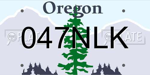 047NLK Oregon License Plate