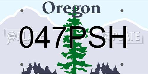 047PSH Oregon License Plate
