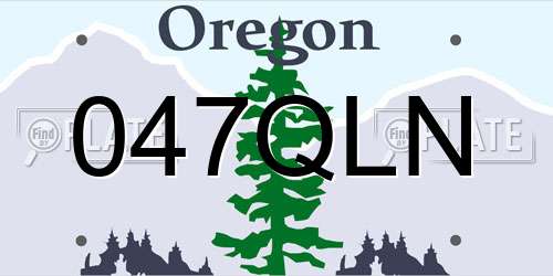 047QLN Oregon License Plate