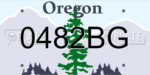 0482BG Oregon License Plate