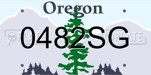 0482SG Oregon License Plate