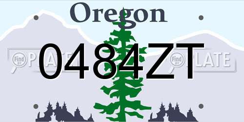 0484ZT Oregon License Plate
