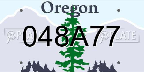 048A77 Oregon License Plate