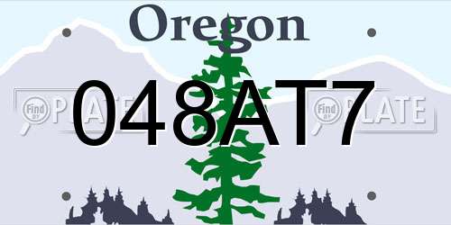 048AT7 Oregon License Plate