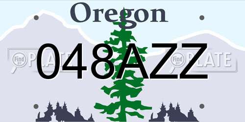 048AZZ Oregon License Plate
