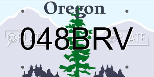 048BRV Oregon License Plate