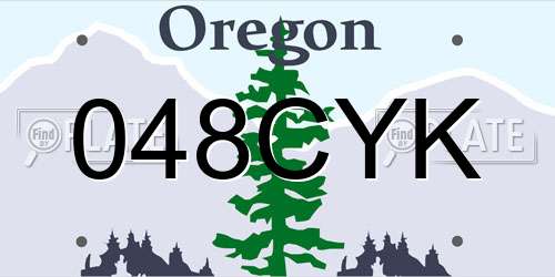 048CYK Oregon License Plate