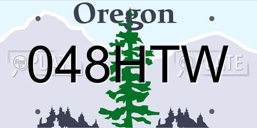 048HTW Oregon License Plate