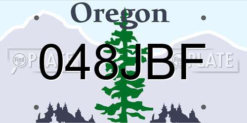 048JBF Oregon License Plate