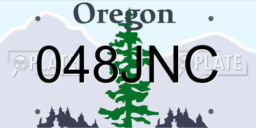 048JNC Oregon License Plate
