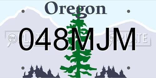048MJM Oregon License Plate