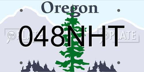 048NHT Oregon License Plate