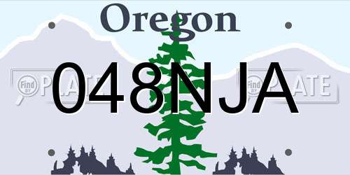 048NJA Oregon License Plate