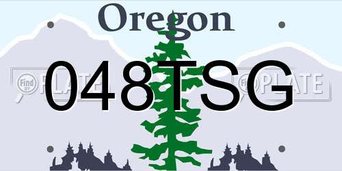 048TSG Oregon License Plate