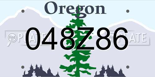 048Z86 Oregon License Plate