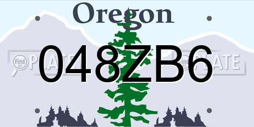 048ZB6 Oregon License Plate