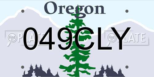 049CLY Oregon License Plate