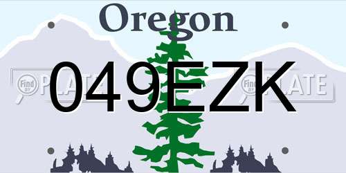 049EZK Oregon License Plate