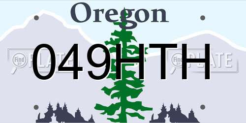 049HTH Oregon License Plate