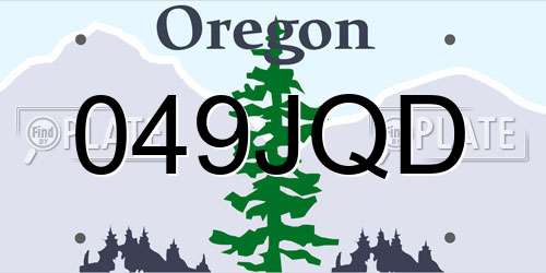 049JQD Oregon License Plate