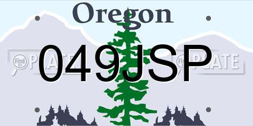 049JSP Oregon License Plate