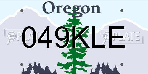 049KLE Oregon License Plate