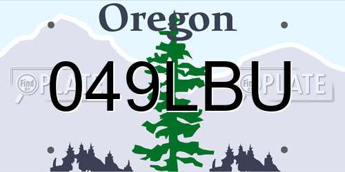 049LBU Oregon License Plate