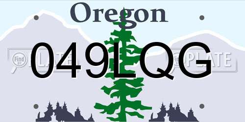 049LQG Oregon License Plate