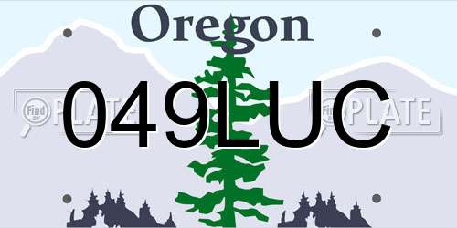 049LUC Oregon License Plate
