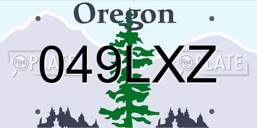 049LXZ Oregon License Plate