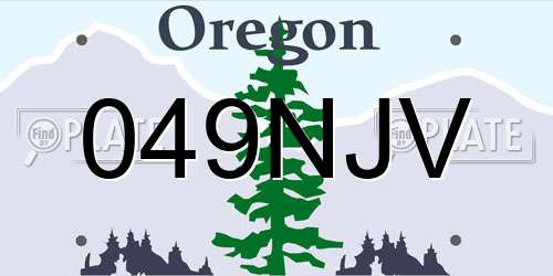 049NJV Oregon License Plate