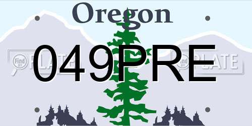 049PRE Oregon License Plate