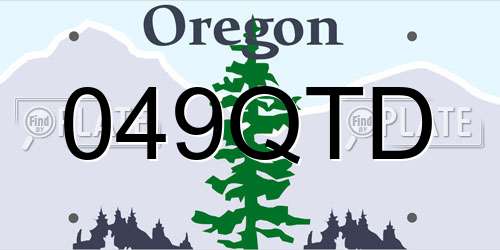 049QTD Oregon License Plate