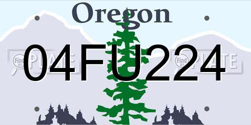 04FU224 Oregon License Plate
