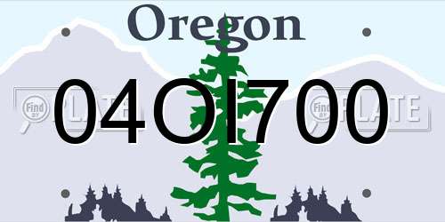 04OI700 Oregon License Plate