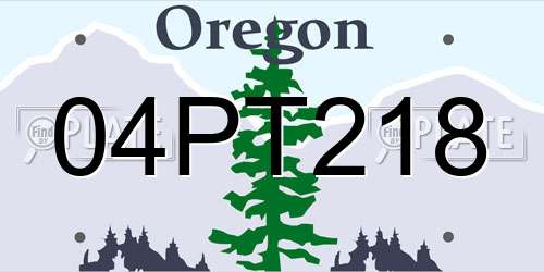 04PT218 Oregon License Plate