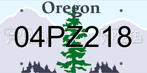 04PZ218 Oregon License Plate