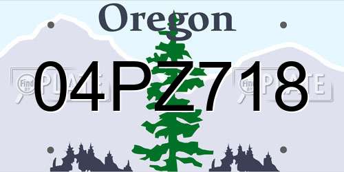 04PZ718 Oregon License Plate