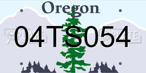 04TS054 Oregon License Plate