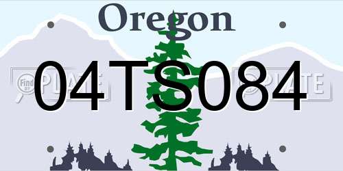 04TS084 Oregon License Plate