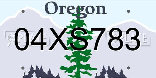 04XS783 Oregon License Plate