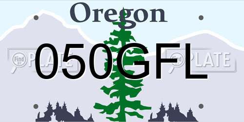 050GFL Oregon License Plate