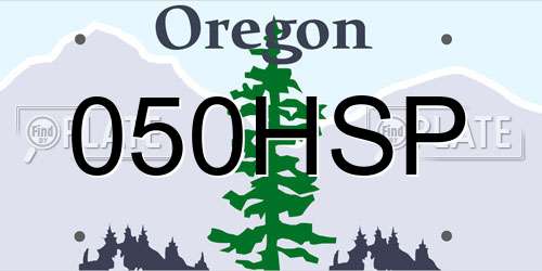 050HSP Oregon License Plate