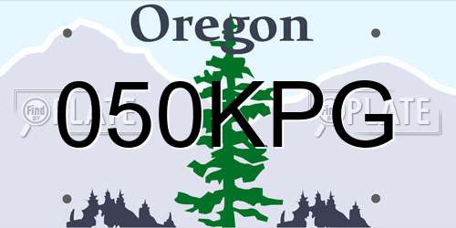 050KPG Oregon License Plate