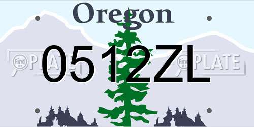 0512ZL Oregon License Plate