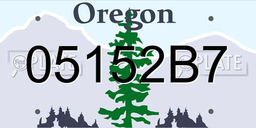 05152B7 Oregon License Plate