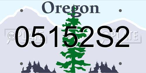 05152S2 Oregon License Plate